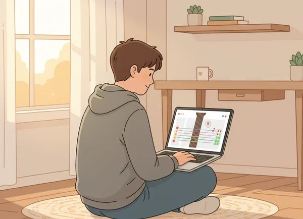  person using a virtual guitar for practice 