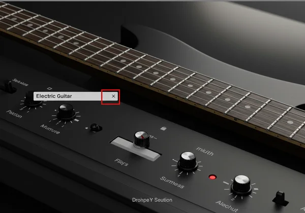 Virtual guitar with 'Electric Guitar' tone selected
